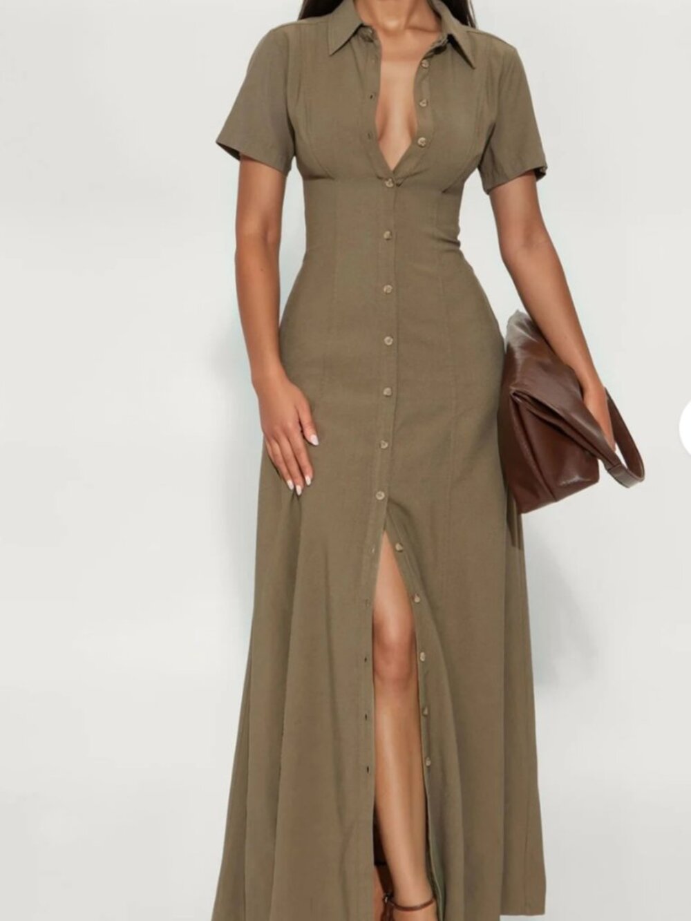 Olive green maxi dress